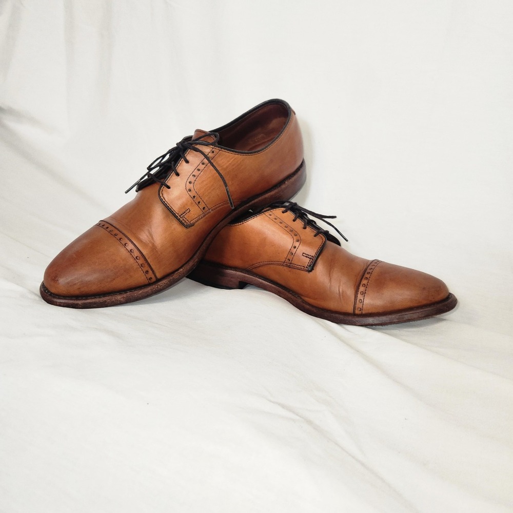 Allen Edmonds Leather Clifton Cap Toe Oxfords in Walnut Brown Size 10.5 D 3358